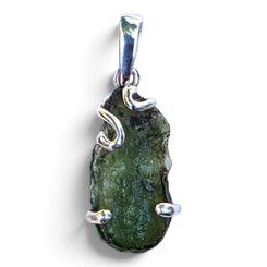 Silver Pendant with Moldavite, Sterling Silver 925