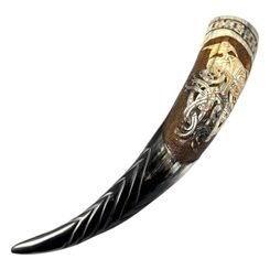 ODIN, ZDOBENÝ VIKINGSKÝ ROH - ROHY NA PITÍ - STOLOVÁNÍ