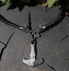 MJOLLNIR, KOVANÉ THOROVO KLADIVO - KOŽENÉ BOLO - KOVANÉ ŠPERKY - ŠPERKY