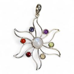 CHAKRA, STŘÍBRNÝ PŘÍVĚSEK S KAMENY AG 925/1000 - PŘÍVĚSKY - STŘÍBRNÉ ŠPERKY