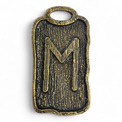 EHWAZ, RUNOVÝ AMULET ZINEK STAROMOSAZ - RUNY - ŠPERKY