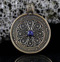 VESNA, slovanský šperk, bronz Lapis Lazuli