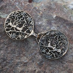 JELENI, PLÁŠŤOVÁ SPONA, BRONZ - BROŽE A KNOFLÍKY - ŠPERKY