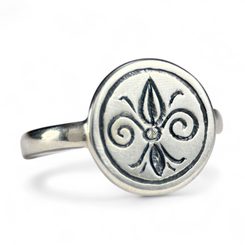 FLEUR DE LIS, STŘEDOVĚKÝ PRSTEN, XIII. STOLETÍ, STŘÍBRO 925/1000 - PRSTENY - STŘÍBRNÉ ŠPERKY