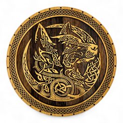 KELTSKÝ VLK, DŘEVĚNÝ NÁSTĚNNÝ OBRAZ 32CM - DŘEVĚNÉ OBRAZY - HOME DECOR