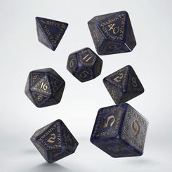 RUNIC MIXED-BLUE & GOLD DICE SET, SADA RPG HRACÍCH KOSTEK - HRACÍ KOSTKY - HRY A KNIHY