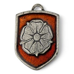 ROŽMBERSKÁ RŮŽE, STŘEDOVĚKÝ ERB VE ŠTÍTU, ZINEK, SMALT - VŠECHNY AMULETY, VLASTNÍ VÝROBA - ŠPERKY