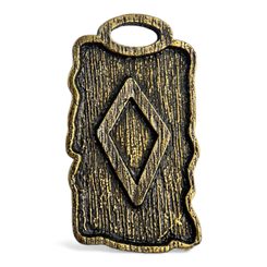 INGWAZ, INGUZ, RUNOVÝ AMULET, ZINEK STAROMOSAZ - RUNY - ŠPERKY