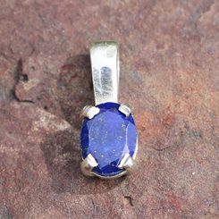 BROUŠENÝ LAPIS LAZULI, stříbrný přívěšek, Ag 925