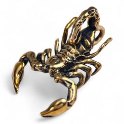 SCORPION, ŠTÍR, MASIVNÍ AMULET NA KRK, BRONZ - PŘÍVĚSKY - ŠPERKY