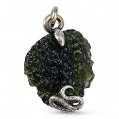 SERPENT, PŘÍVĚSEK - VLTAVÍN, STŘÍBRO 925/1000 - ŠPERKY S VLTAVÍNY - STŘÍBRNÉ ŠPERKY