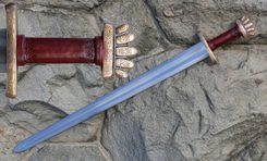 RUNAR, ZDOBENÝ VIKINSKÝ MEČ, PETERSEN TYP O, BRONZ, STŘÍBRO 925 - VIKINSKÉ MEČE - ZBRANĚ