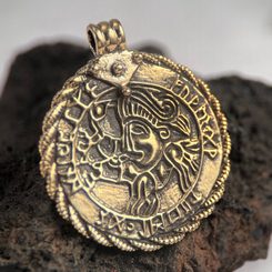 VIKINSKÁ HLAVA, GNEZDOVO, BRONZ - PŘÍVĚSKY - ŠPERKY