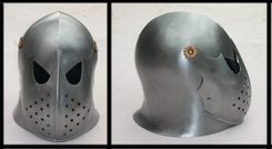 BARBUTA S POHYBLIVÝM HLEDÍM - STŘEDOVĚKÉ PŘILBY - ZBROJE