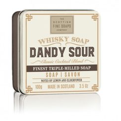 Whisky Dandy Sour - Citrón a Bezový Květ, Skotské mýdlo v plechu 100g