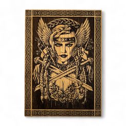 FREYA, NÁSTĚNNÁ DEKORACE, DŘEVO 32X46CM - DŘEVĚNÉ OBRAZY - HOME DECOR