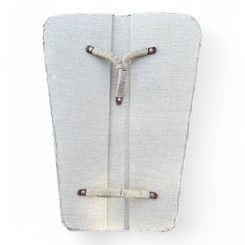 KULATÝ VIKINSKÝ ŠTÍT, PŘEKLIŽKA, LEN, SUROVÁ KŮŽE 70CM - VIKINSKÉ ŠTÍTY - ZBROJE