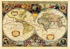 SVĚT 1573 až 1650, HONDIO, historická mapa, faksimile