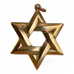 DAVIDOVA HVĚZDA, AMULET, BRONZ - PŘÍVĚSKY - ŠPERKY