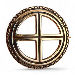 SLUNEČNÍ KŘÍŽ, BRONZOVÁ BROŽ - BROŽE A KNOFLÍKY - ŠPERKY