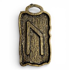 URUZ - RUNOVÝ AMULET, ZINEK STAROMOSAZ - RUNY - ŠPERKY