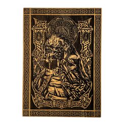 FENRIR - VLK NÁSTĚNNÁ DEKORACE, DŘEVO 32X46CM - DŘEVĚNÉ OBRAZY - HOME DECOR