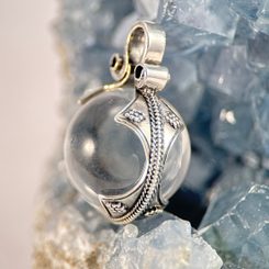 GOTLANDSKÝ STŘÍBRNÝ PŘÍVĚSEK S KŘIŠŤÁLEM, AG 925, 23 G - PŘÍVĚSKY - STŘÍBRNÉ ŠPERKY