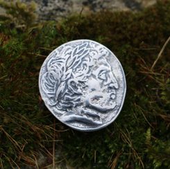 Tetradrachma Alexandra Velikého, reprodukce, stříbro 925