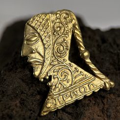 DUDÁK VEPŘÍK - STŘEDOVĚKÁ BRONZOVÁ BROŽ - BROŽE A KNOFLÍKY - ŠPERKY