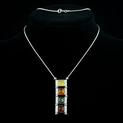WIOLA, Jantar, náhrdelník, stříbro 925
