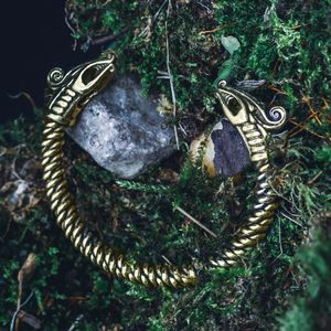DREKI, VIKINGSKÝ DRAK, NÁRAMEK, MOSAZ - PLETENÝ - NÁRAMKY - ŠPERKY