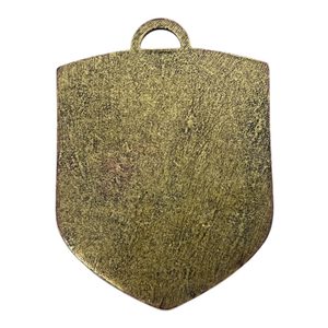 HRAD KARLŠTEJN, STŘEDOVĚKÝ ERB VE ŠTÍTU, ZINEK, STAROMOSAZ - STŘEDOVĚKÉ AMULETY - ŠPERKY