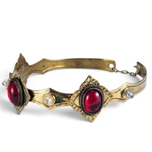 Couronne médiévale pour femme en laiton avec verre