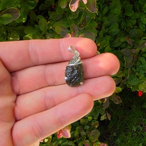 Silberanhänger mit Moldavit, Silber 925