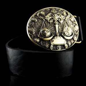 Libra Belt Buckle - Scales, Brass