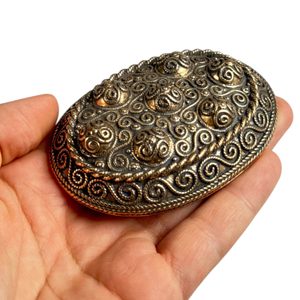 VIKINSKÁ ŽELVÍ BROŽ, HEDEBY, BRONZ - PÁR - BROŽE A KNOFLÍKY - ŠPERKY