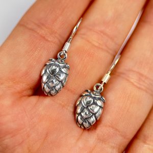 CHMEL - CHMELOVÁ ŠIŠKA, STŘÍBRNÉ NÁUŠNICE, AG 925 - NÁUŠNICE - STŘÍBRNÉ ŠPERKY