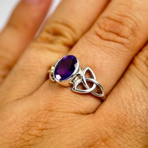 CELTIC KNOT, PRSTEN, AMETYST STŘÍBRO 925/1000 - PRSTENY - STŘÍBRNÉ ŠPERKY