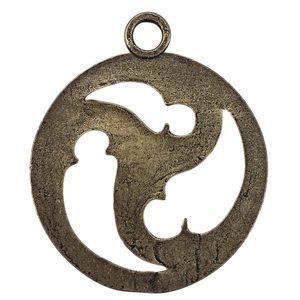 GOTICKÝ TRISKEL, OKNO KATEDRÁLY, PŘÍVĚSEK, ZINEK, STAROMOSAZ - STŘEDOVĚKÉ AMULETY - ŠPERKY