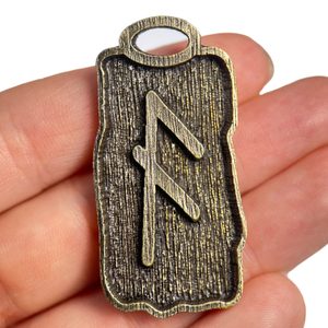 ANSUZ - RUNOVÝ AMULET, ZINEK STAROMOSAZ - RUNY - ŠPERKY