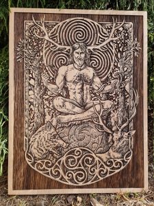 CERNUNNOS NÁSTĚNNÁ DEKORACE, DŘEVO - DŘEVĚNÉ OBRAZY - HOME DECOR