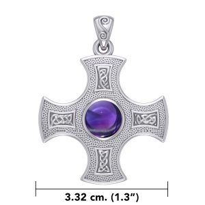 CAMELOT, KŘÍŽ S AMETYSTEM, STŘÍBRNÝ PŘÍVĚSEK, AG 925 - PŘÍVĚSKY - STŘÍBRNÉ ŠPERKY