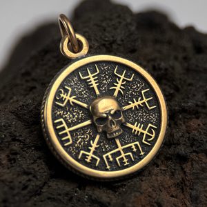 VEGVÍSIR SKULL - ISLANDSKÁ RUNA, PŘÍVĚŠEK BRONZ - PŘÍVĚSKY - ŠPERKY