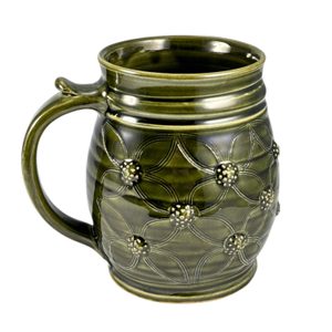 KORBEL ZELENÝ BACULATÝ - HISTORICKÁ KERAMIKA - STOLOVÁNÍ