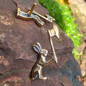 Bronze Belt Mount, Killer Rabbit with Axe