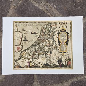 BELGIE, HISTORICKÁ MAPA, RUČNÍ PAPÍR - PLAKÁTY - HOME DECOR