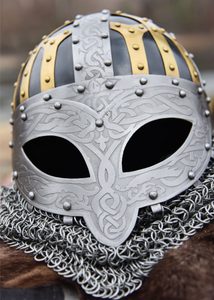 VIKINGSKÁ BRÝLOVÁ HELMA S KROUŽKOVÝM LÍMCEM - VIKINSKÉ PŘILBY - ZBROJE