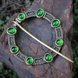 NORICA, VELKÁ STŘEDOVĚKÁ PLÁŠŤOVÁ SPONA SE SKLY - KOSTÝMOVÉ SPONY - MÓDA