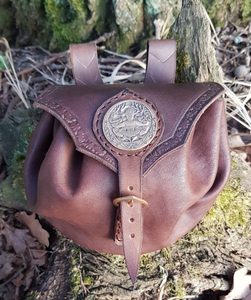 CERNUNNOS, KOŽENÁ BRAŠNA HNĚDÁ, BRONZ - BRAŠNY Z KŮŽE - SEDLÁŘSTVÍ