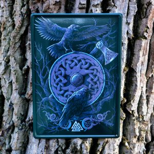HUGINN A MUNINN OBRAZ SMALT VHODNÝ NA FASÁDY BUDOV - CEDULE - HOME DECOR